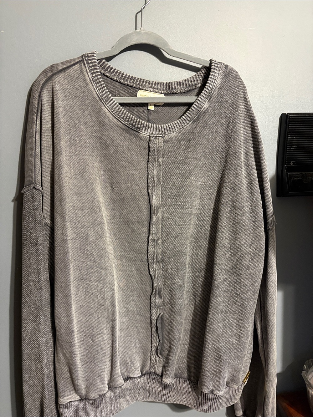 Women’s Washed Gray Crewneck Sweatshirt